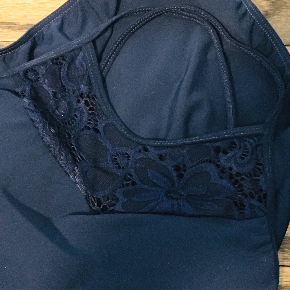 Eleve Emma Dance Leotard, Navy Blue, Adult Small - Picture 3 of 8